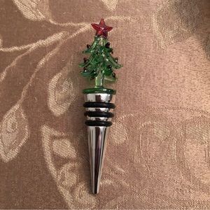 Glass Christmas tree wine bottle stopper